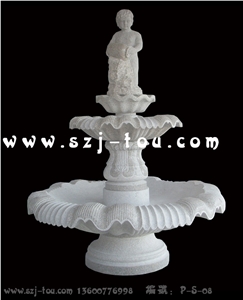 Sculptured Urban Fountain, White Granite Urban Fountains