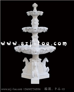 Sculptured Urban Fountain, White Granite Urban Fountains