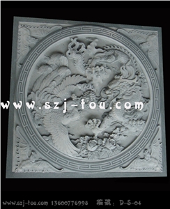 White Granite Carved Wall Reliefs