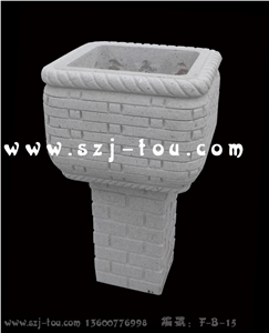 White Granite Outdoor Planters