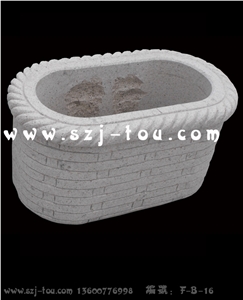 White Granite Outdoor Planters