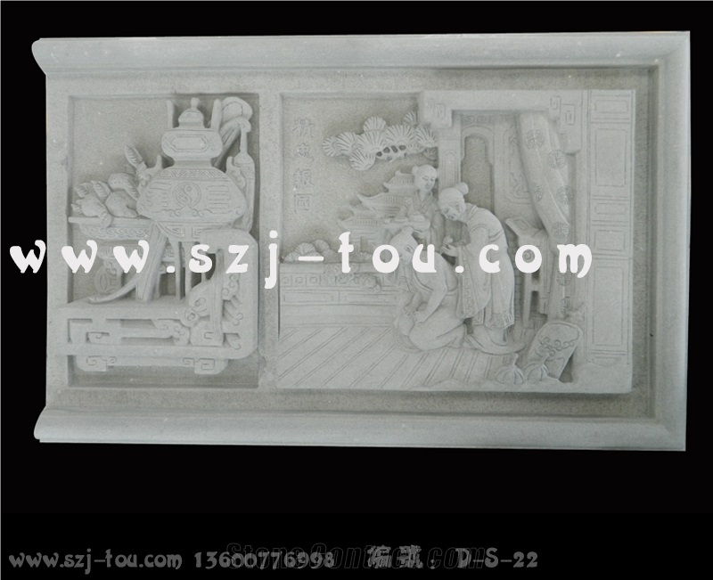 White Granite Wall Carving Relief