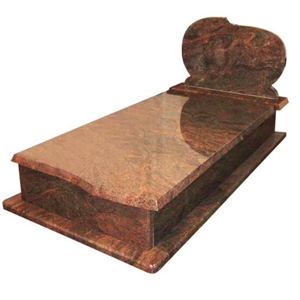 Aurora Red Granite Tombstone Cross Single Monuments