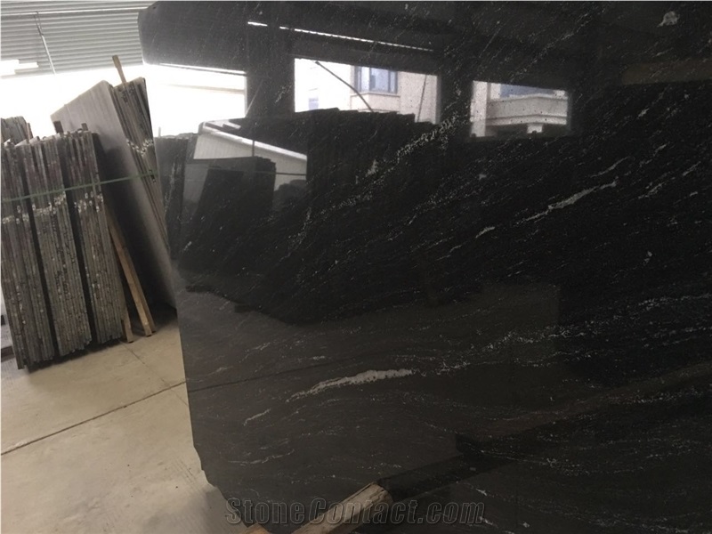Brazi Black Nevada Via Lactea Preto Nevada Matrix Antique Granite Slab