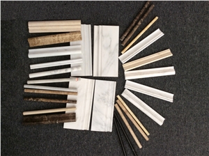 Carrara White Chair Rail Moldings Pencil Liners Trims Skirtings