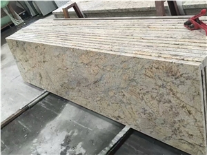 China Giallo Fiorito Veneziano Diamond Gold Yellow Granite Prefab Tops