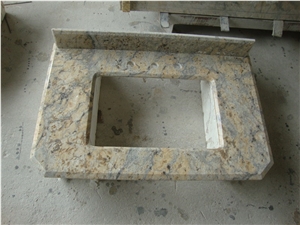 China Giallo Fiorito Veneziano Gold Yellow Granite Custom Vanity Tops