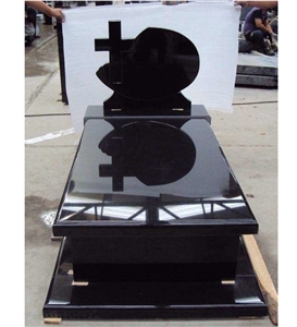 China Shanxi Black Absolute Black Granite Engraved Tombstones