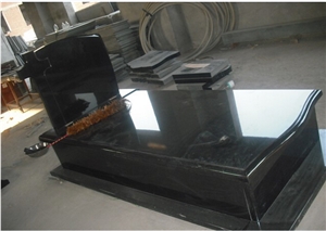 China Shanxi Black Absolute Black Granite Engraved Tombstones