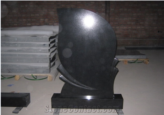 China Shanxi Black Absolute Black Granite Engraved Tombstones