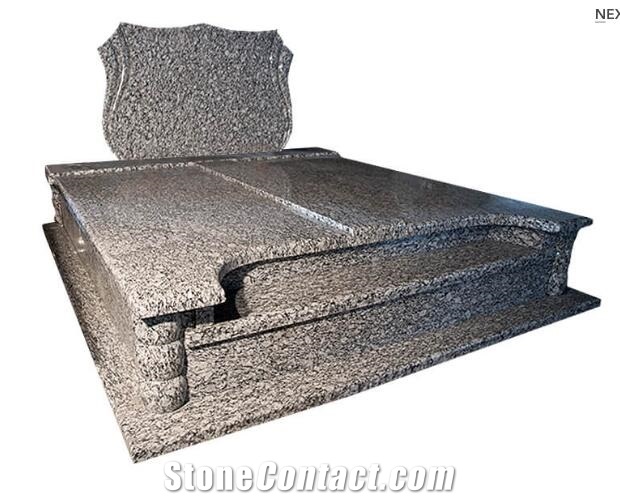 G418 Spray Wave White Grey Granite Western Style Monuments Tombstones