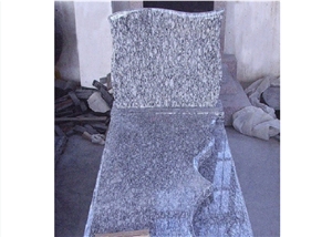 G418 Spray Wave White Grey Granite Western Style Monuments Tombstones