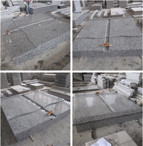 G418 Spray Wave White Grey Granite Western Style Monuments Tombstones