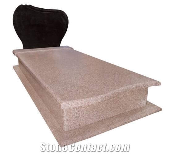 G635 Pink Rose Granite Tombstone Western Style Monuments