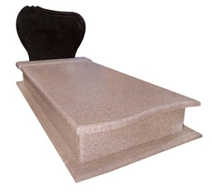 G635 Pink Rose Granite Tombstone Western Style Monuments