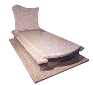 G635 Pink Rose Granite Tombstone Western Style Monuments