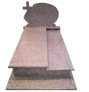 G664 Brown Granite Double Family Monuments Brown Tombstone