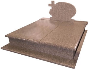 G664 Misty Brown Bainbrook Brown Pink Red Granite Double Monuments
