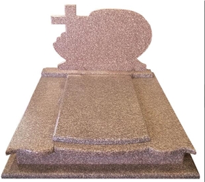 G664 Misty Brown Bainbrook Brown Pink Red Granite Double Monuments