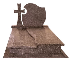 G664 Misty Brown Bainbrook Brown Pink Red Granite Double Monuments
