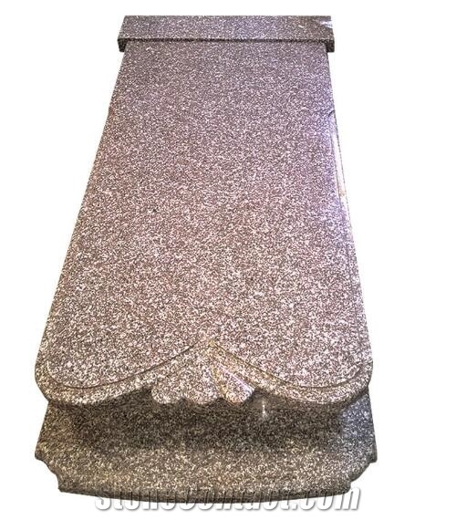G664 Misty Brown Bainbrook Brown Pink Red Granite Double Monuments