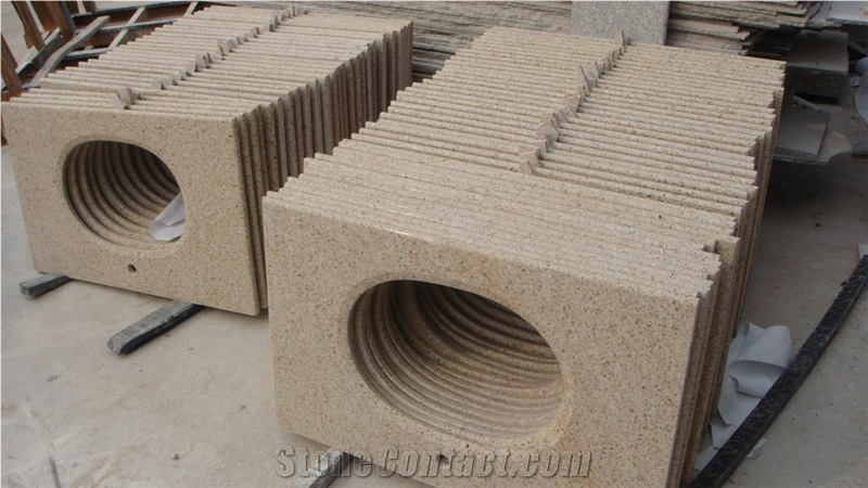 G682 Sunset Golden Yellow Rusty Misty Yellow Beige Granite Vanity Tops