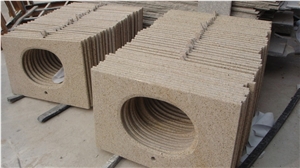 G682 Sunset Golden Yellow Rusty Misty Yellow Beige Granite Vanity Tops