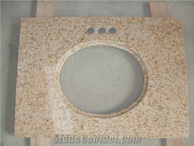 G682 Sunset Golden Yellow Rusty Misty Yellow Beige Granite Vanity Tops