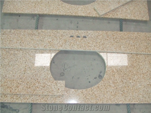 G682 Sunset Golden Yellow Rusty Misty Yellow Beige Granite Vanity Tops