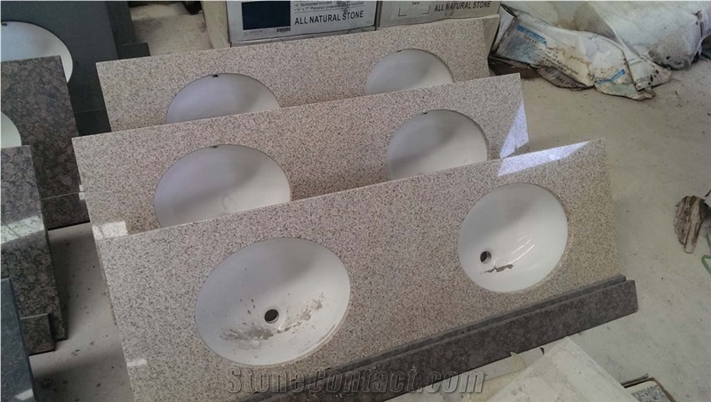 G682 Sunset Golden Yellow Rusty Misty Yellow Beige Granite Vanity Tops