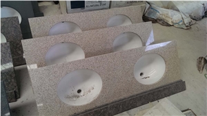 G682 Sunset Golden Yellow Rusty Misty Yellow Beige Granite Vanity Tops
