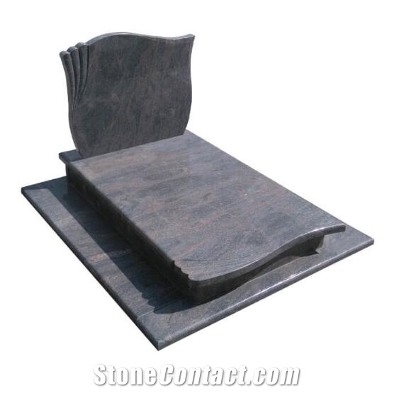 Himalayala Blue Granite Tombstone Single Double Monument