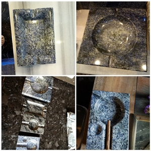 Luxury Stone Crafts Blue White Customize Marble Granite Cigar Ashtrays