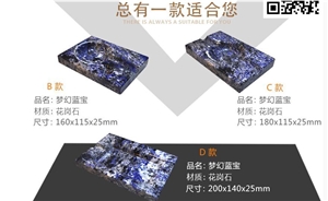 Luxury Stone Crafts Blue White Customize Marble Granite Cigar Ashtrays