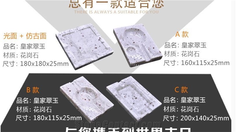 Luxury Stone Crafts Blue White Customize Marble Granite Cigar Ashtrays