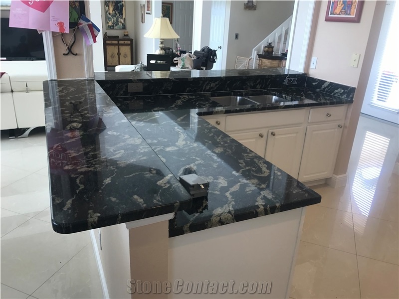 Matrix Titanium Prada Gold Cosmic Cosmos Black Granite Countertops