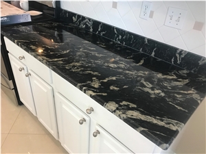 Matrix Titanium Prada Gold Cosmic Cosmos Black Granite Countertops