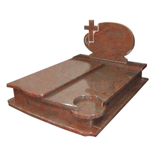 Multicolor Red Granite Tombstone Western, Jewish Style Monuments