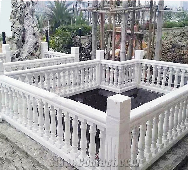 Stone Stair Handrail Columns Railing 80x12x12 White Marble Baluster