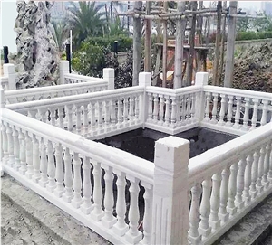 Stone Stair Handrail Columns Railing 80x12x12 White Marble Baluster