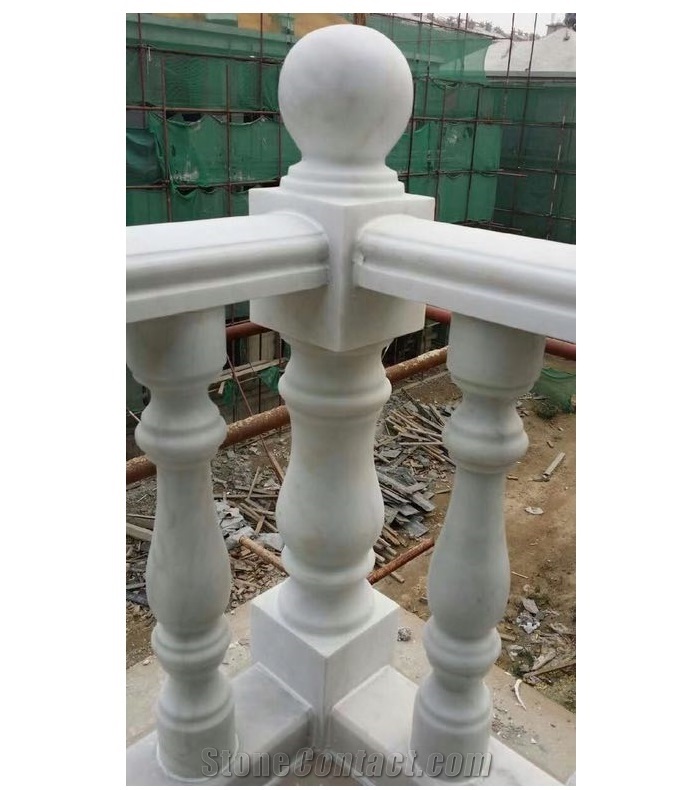 Stone Stair Handrail Columns Railing 80x12x12 White Marble Baluster