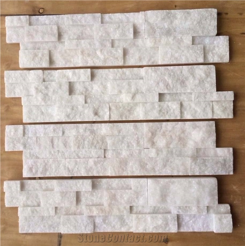 Crystal White Marble Ledge Stone