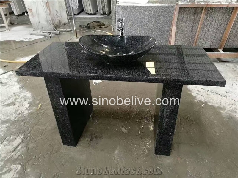 New Black Pearl Granite Vanity Tops with Sink