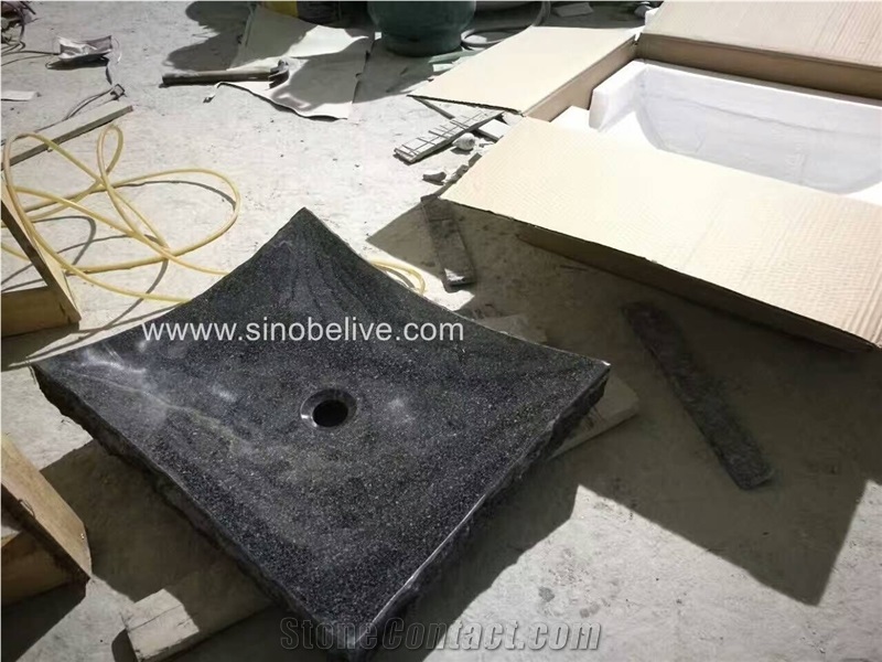 New Black Pearl Granite Vanity Tops with Sink