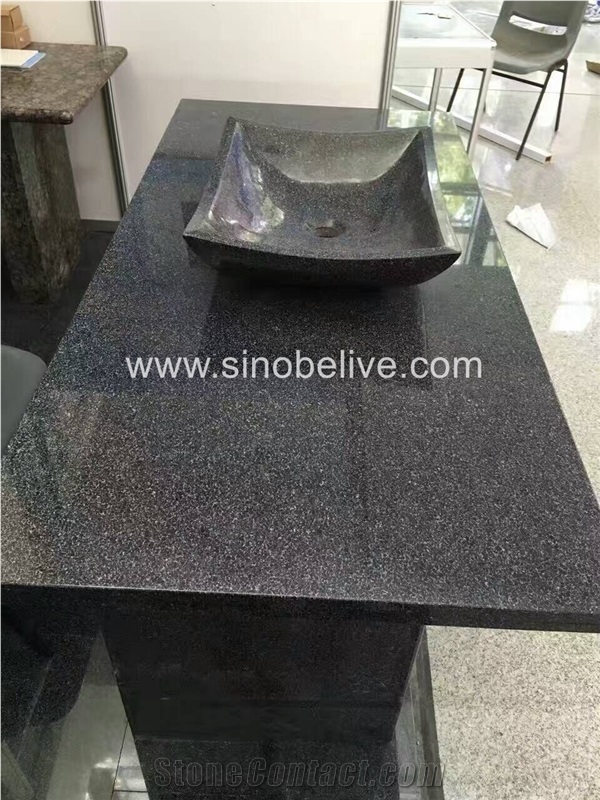 New Black Pearl Granite Vanity Tops with Sink