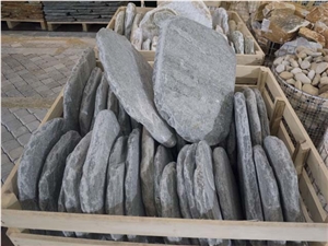 Grey Kavala Quartzite Tumbled Stepping Garden Stone