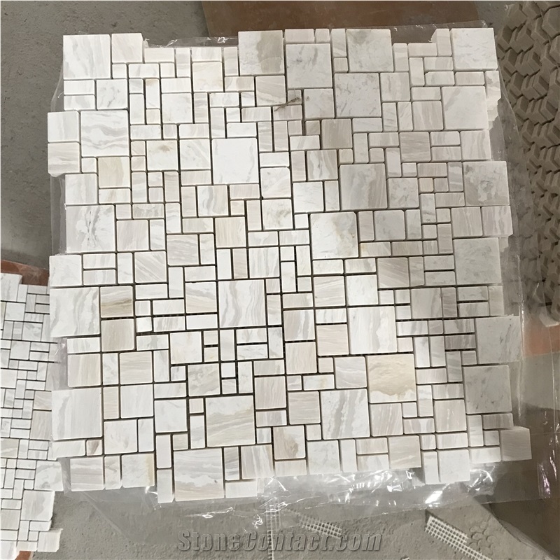 Alexander Nuvolato French Pattern Marble Mosaics,Bathroom Floor Tiles