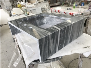 Bardiglio Nuvolato Classico Carrara Grey Marble Bathroom Vanity Tops