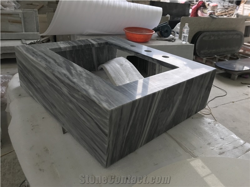 Bardiglio Nuvolato Classico Carrara Grey Marble Bathroom Vanity Tops