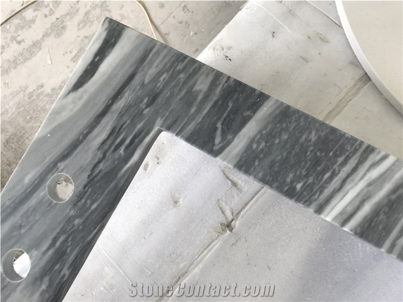Bardiglio Nuvolato Classico Carrara Grey Marble Bathroom Vanity Tops